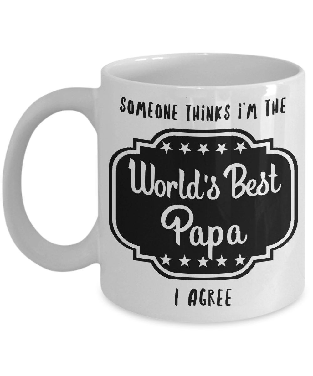 Ornament Style Coffee Mug - Someone Thinks I_m The World_s Best